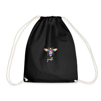 Tie Dye Bee Gentle Biene Be Gentle - Drawstring Bag - black - Front