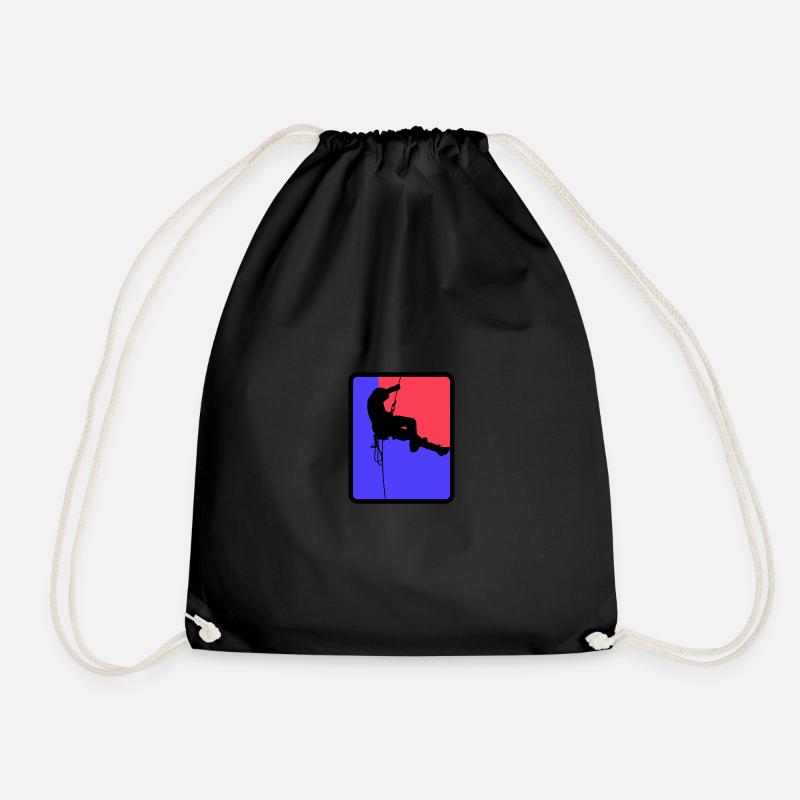 Climbing Rock Face Mountaineering - Drawstring Bag - black