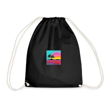 Retro Revival: Coucher de soleil coloré - Sac de sport léger - noir - Devant
