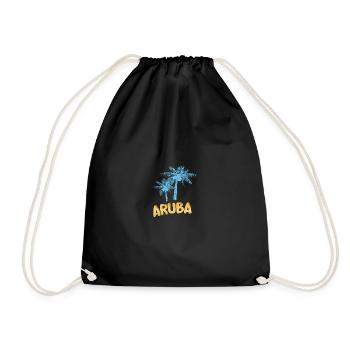 Geschenk für Aruba - Turnbeutel - Schwarz - Vorne