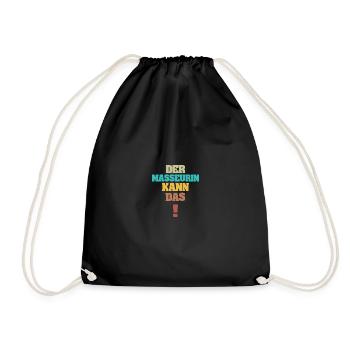 Geschenk für Masseurin - Turnbeutel - Schwarz - Vorne