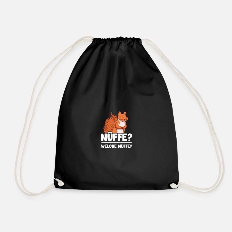 Nüffe? welche Nüffe? witziges Eichhörnchen - Turnbeutel - Schwarz