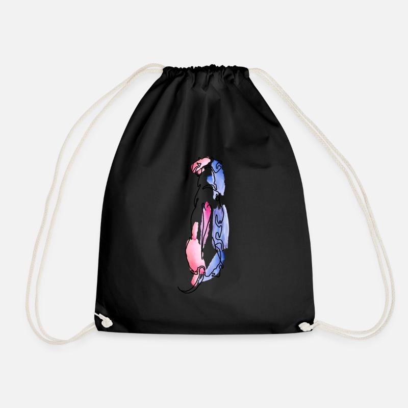 Rohdesian Ridgeback Watercolor - Drawstring Bag - black