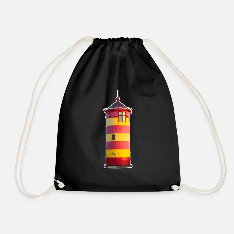 Pilsum Lighthouse - Drawstring Bag - black