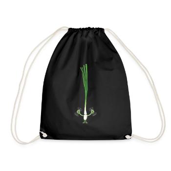 Vegan Vegan Bodybuilding Spring Onion - Drawstring Bag - black - Front