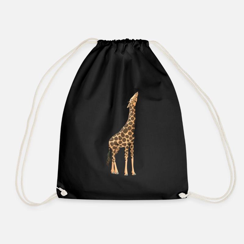 Giraffe - Drawstring Bag - black