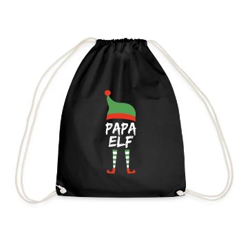 Papa Elf Weihnachten Humor Geschenk - Turnbeutel - Schwarz - Vorne