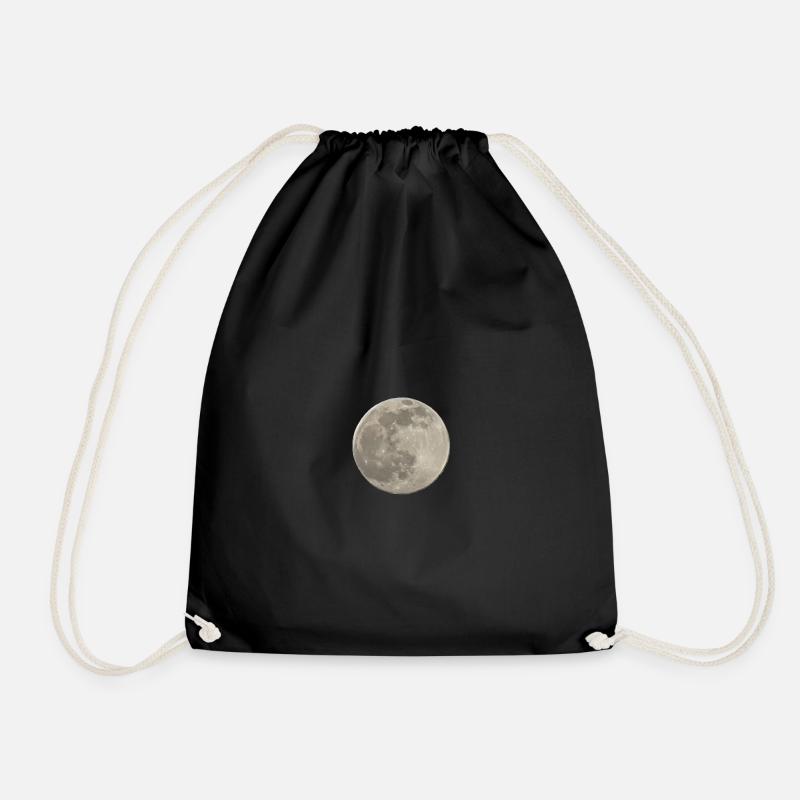 Vollmond Silhouette - Turnbeutel - Schwarz