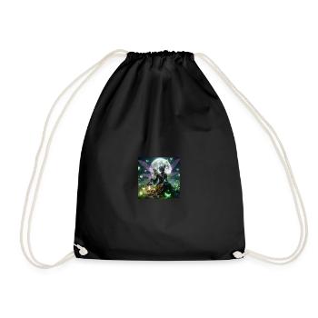 Gothic Elfe mit Laterne - Turnbeutel - Schwarz - Vorne