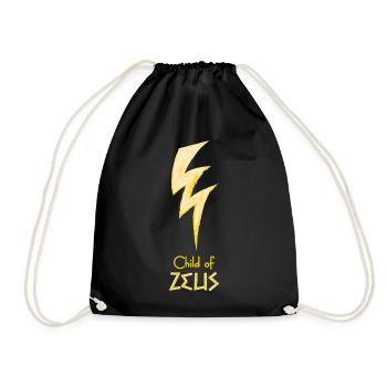 Child of Zeus – Percy Jackson inspired design - Drawstring Bag - black - Front