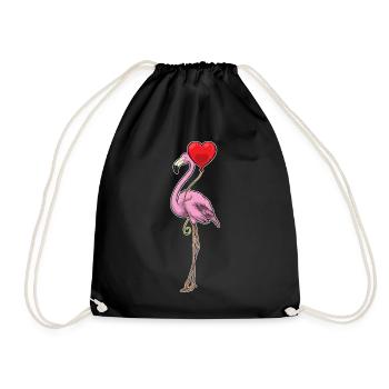 Ballon flamant rose - Sac de sport léger - noir - Devant