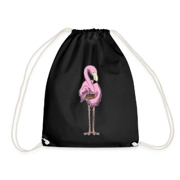 Gâteau flamant rose - Sac de sport léger - noir - Devant