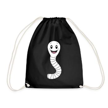 earthworm - Drawstring Bag - black - Front