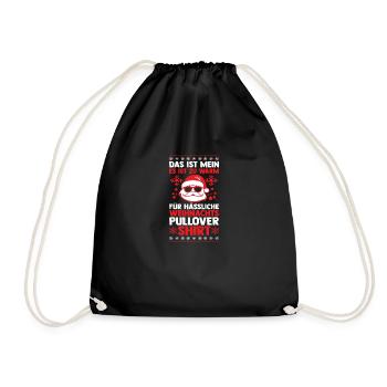 Santa Claus Christmas Ugly Christmas - Drawstring Bag - black - Front