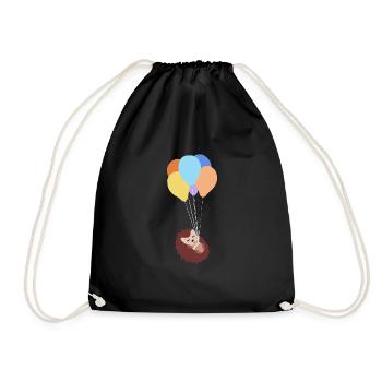 Cadeau de ballon de hérisson - Sac de sport léger - noir - Devant
