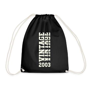 20th Birthday Man Vintage 2003 Vintage - Drawstring Bag - black - Front