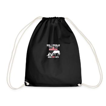 Horses Dogs And Cats - Drawstring Bag - black - Front