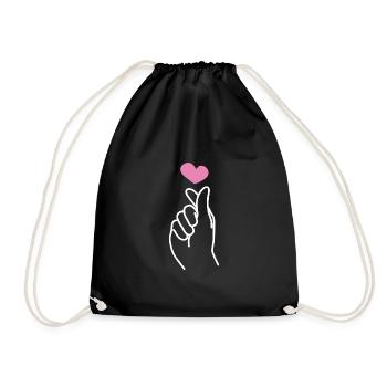 K Pop Finger Korean Pop K-Pop Snap Musik Geschenk - Turnbeutel - Schwarz - Vorne