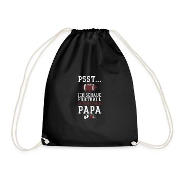 Psst. Ich Schaue Football Mit Papa - Turnbeutel - Schwarz - Vorne