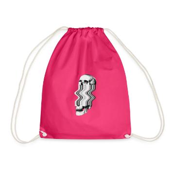 Crâne glitch - Sac de sport léger - fuchsia - Devant