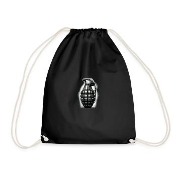 Explosive Charge: Hand Grenade - Drawstring Bag - black - Front