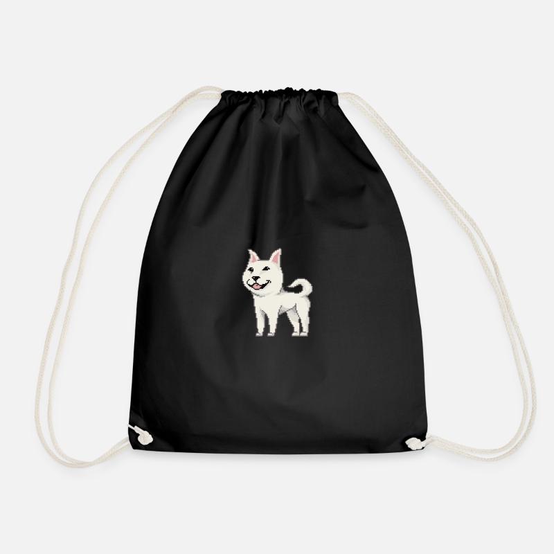 Jindo Dog Pixelart - Turnbeutel - Schwarz