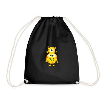 Happy Double Monster - Drawstring Bag - black - Front