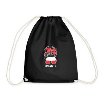 Flutist Aunt Flute - Drawstring Bag - black - Front