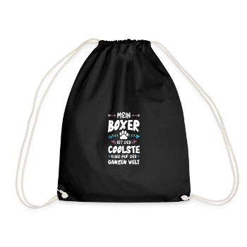 Boxer Dog Saying - Drawstring Bag - black - Front