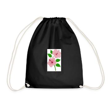 hibiscus - Drawstring Bag - black - Front
