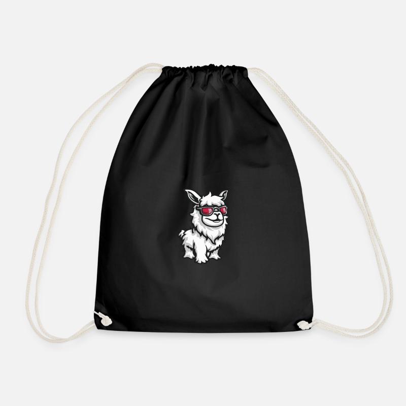 Alpaka Llama Cool Tier - Turnbeutel - Schwarz