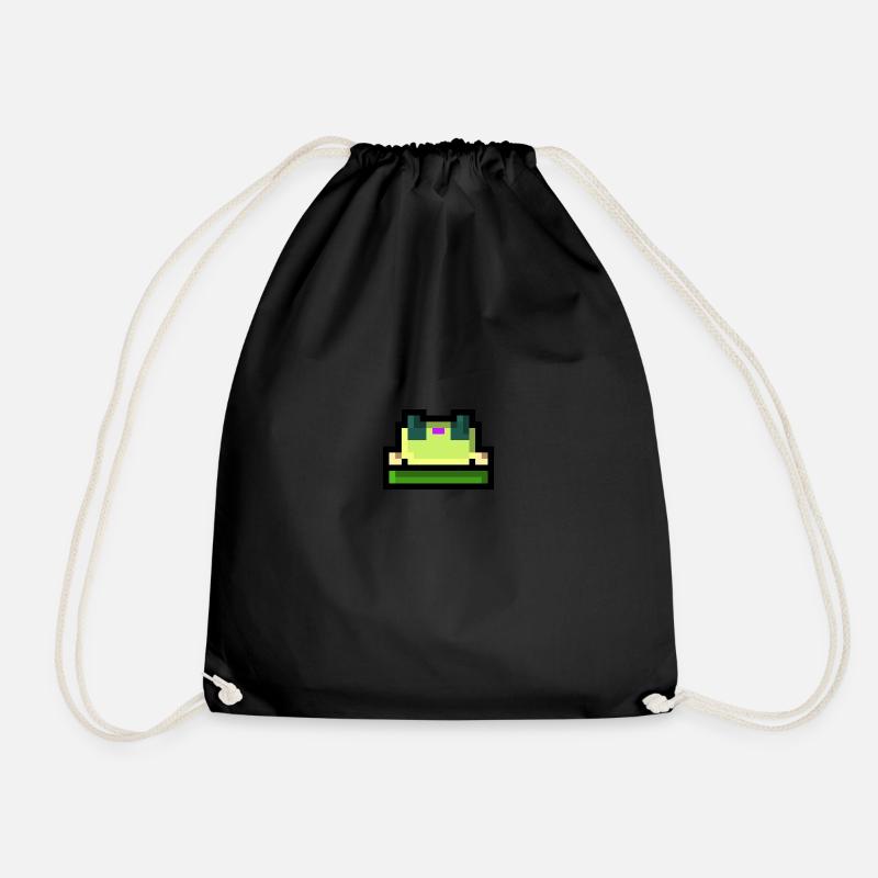 Pixel Frosch - Turnbeutel - Schwarz