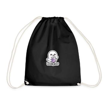 Kawaii Boo Brew Ghost - Drawstring Bag - black - Front