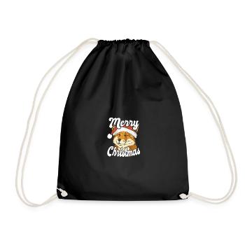 Merry Christmas Christmas Fox - Drawstring Bag - black - Front