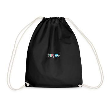 Italy and Honduras Honduran flag flags - Drawstring Bag - black - Front