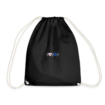 Japan and Europe European Union Flag Flags - Drawstring Bag - black - Front