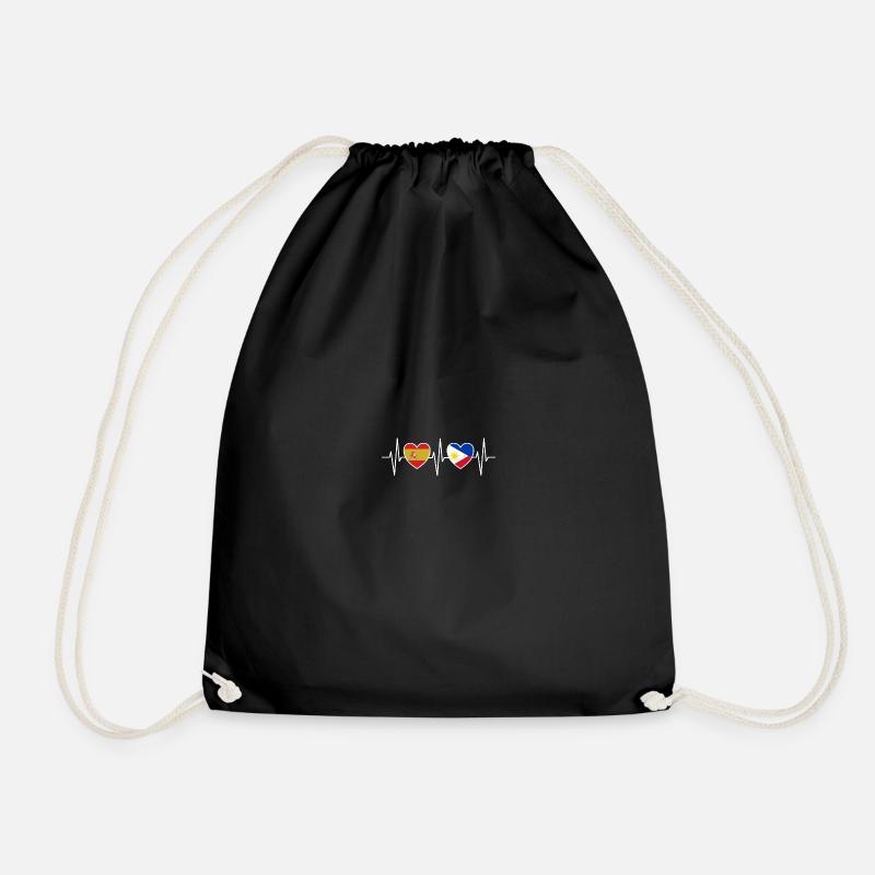Spain and Philippines Philippine flags - Drawstring Bag - black