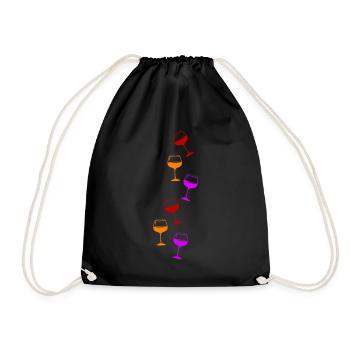 Icône de verre à vin rouge de vin de vin - Sac de sport léger - noir - Devant