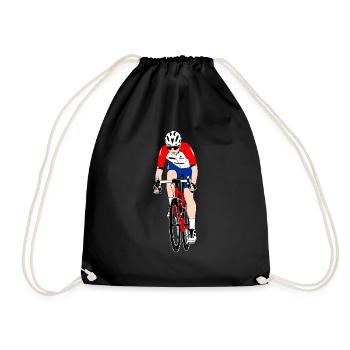 Cycling - Road Cyclists - Cycling Races - Drawstring Bag - black - Front