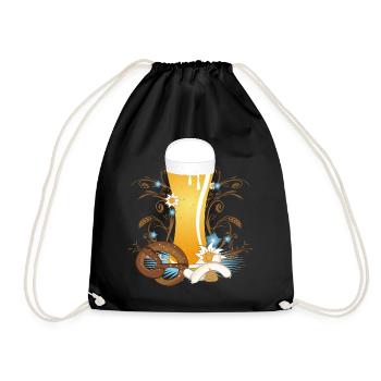 La bière de blé avec un repas - Sac de sport léger - noir - Devant
