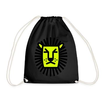 Lion - Lion - dessin au trait - Sac de sport léger - noir - Devant