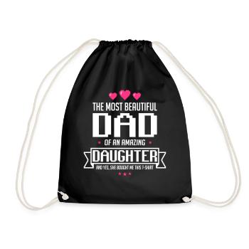 Beautiful Daughter's father's day - fathers day - Drawstring Bag - black - Front