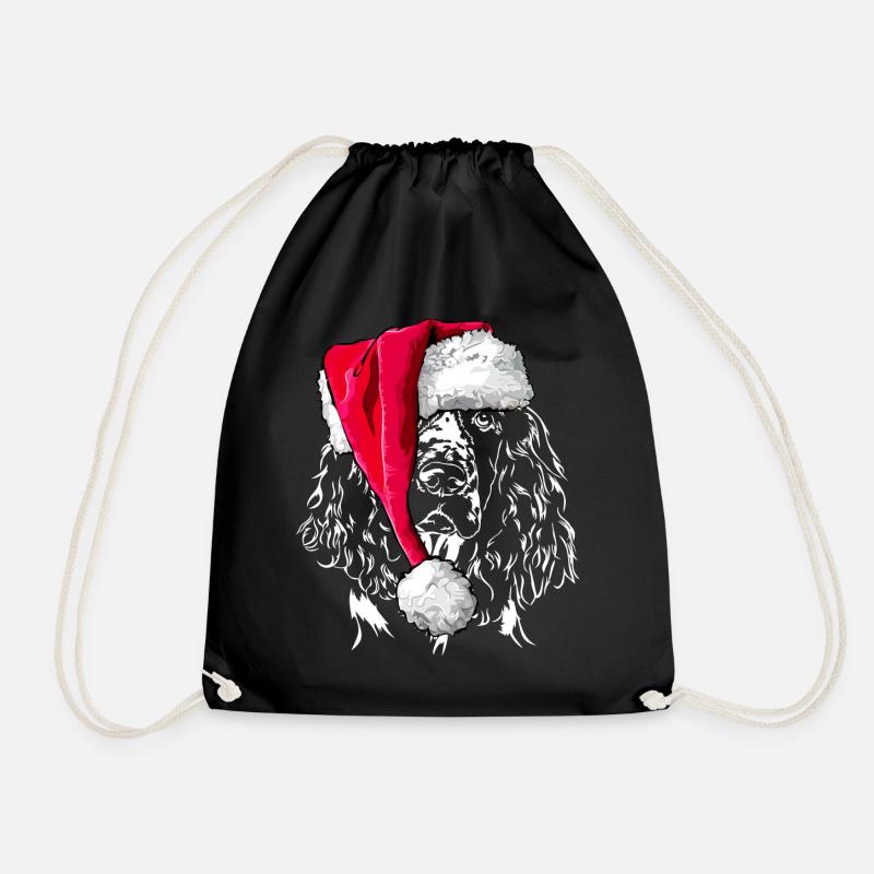 ENGLISH SPRINGER SPANIEL Christmas - Drawstring Bag - black