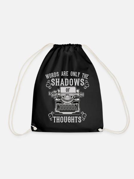 Shadows Of Thoughts writer typewriter - Drawstring Bag - black