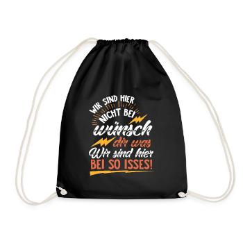 We are not here at wish you something! commands - Drawstring Bag - black - Front