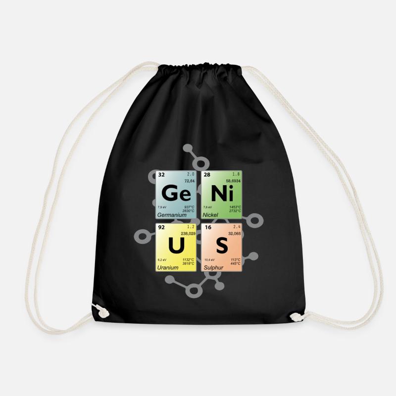 Periodensystem genius 4 - Turnbeutel - Schwarz