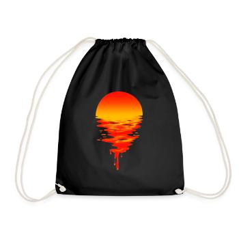 Melting Sun - Melting Sun. - Drawstring Bag - black - Front