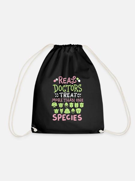 Veterinary, veterinarian of the year gift - Drawstring Bag - black