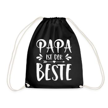 Papa ist der Beste - Turnbeutel - Schwarz - Vorne