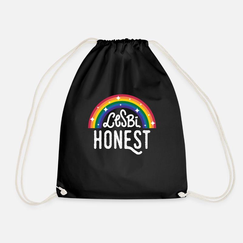 LGBT Lesbian Pride Lesbi Honest Homosexual Rainbow - Turnbeutel - Schwarz